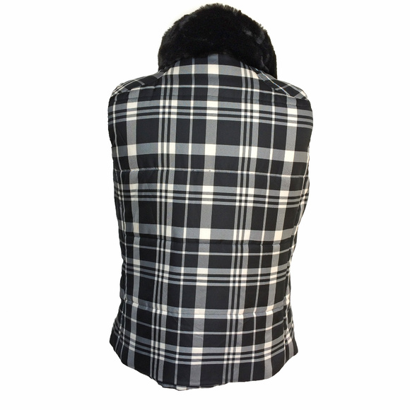 Ralph Lauren NWOT Plaid Faux Fur Vest M - Picture 5 of 8